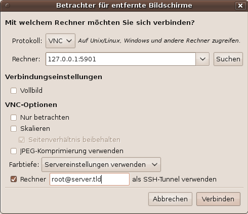 Screenshot Vinagre 2.30.2 unter Ubuntu 10.04